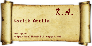 Kozlik Attila névjegykártya