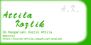 attila kozlik business card